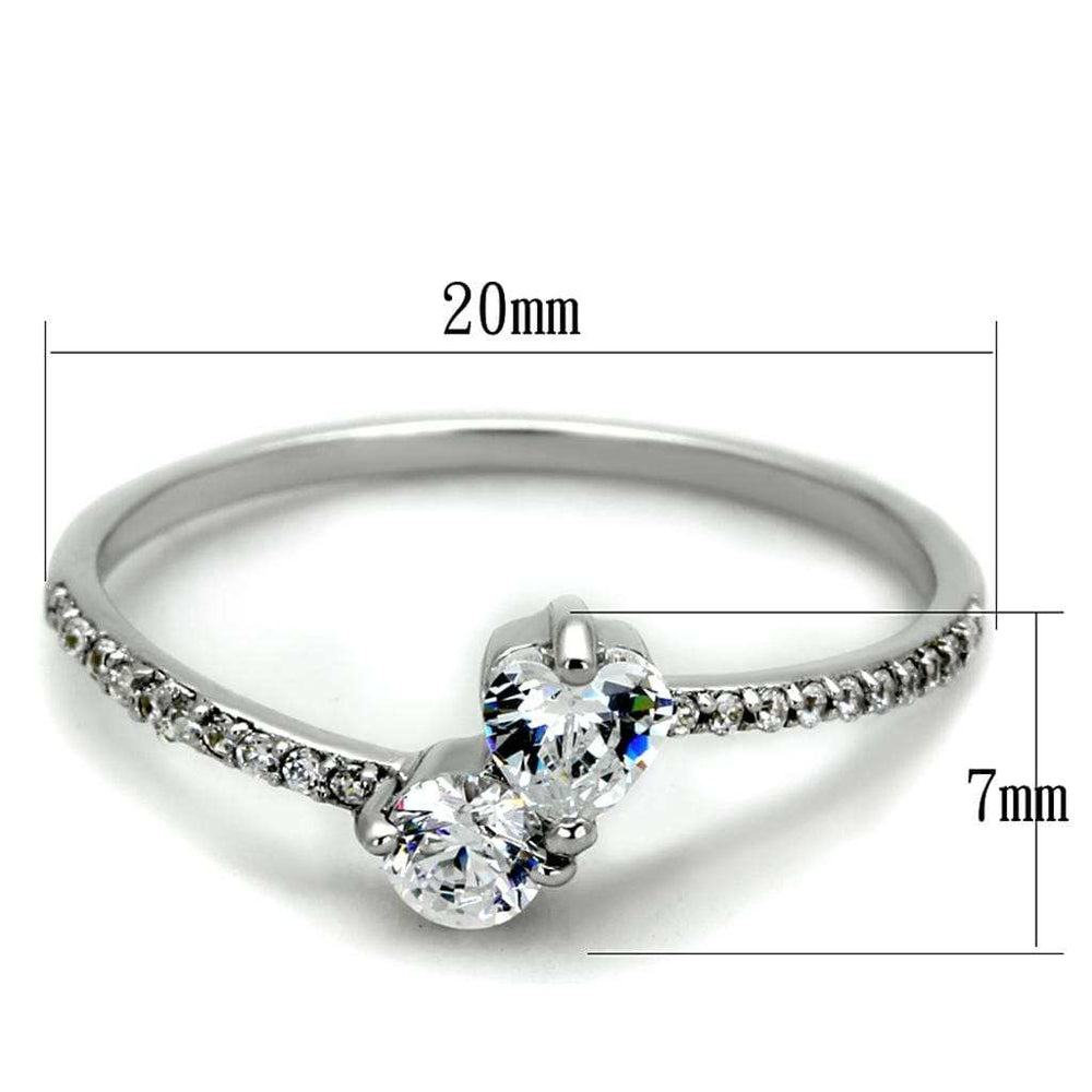 TS258 - Rhodium 925 Sterling Silver Ring with AAA Grade CZ in Clear - Alamode - Flyclothing LLC