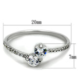 TS258 - Rhodium 925 Sterling Silver Ring with AAA Grade CZ  in Clear - Alamode