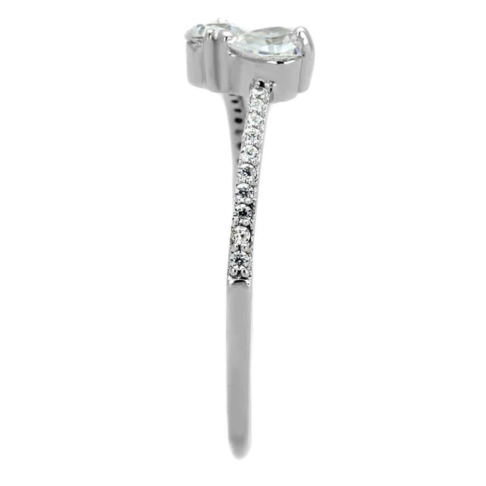 TS258 - Rhodium 925 Sterling Silver Ring with AAA Grade CZ in Clear - Alamode - Flyclothing LLC