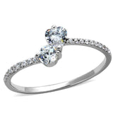 TS258 - Rhodium 925 Sterling Silver Ring with AAA Grade CZ in Clear - Alamode - Flyclothing LLC