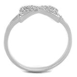 TS259 - Rhodium 925 Sterling Silver Ring with AAA Grade CZ  in Clear - Alamode