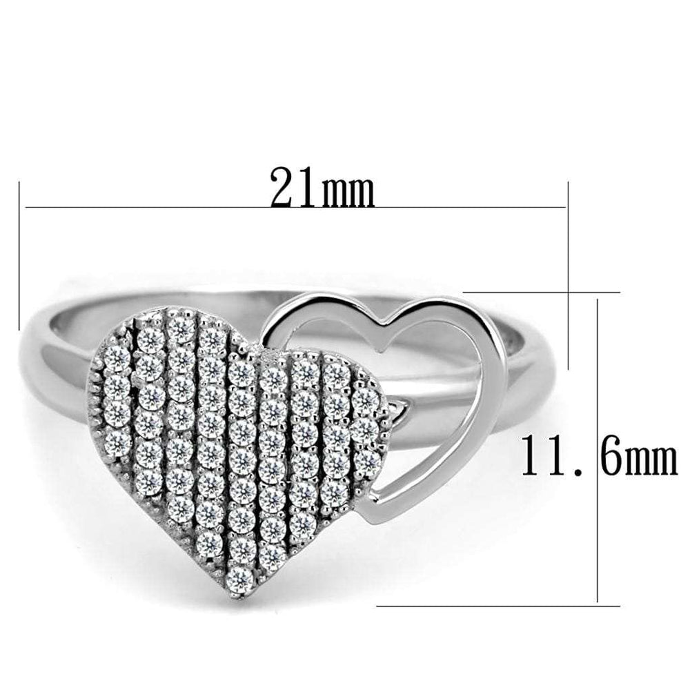 TS260 - Rhodium 925 Sterling Silver Ring with AAA Grade CZ in Clear - Alamode - Flyclothing LLC