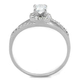 TS263 - Rhodium 925 Sterling Silver Ring with AAA Grade CZ in Clear - Alamode - Flyclothing LLC