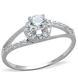 TS263 - Rhodium 925 Sterling Silver Ring with AAA Grade CZ in Clear - Alamode - Flyclothing LLC