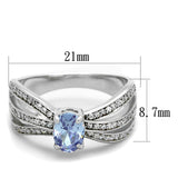 TS265 - Rhodium 925 Sterling Silver Ring with AAA Grade CZ  in Light Amethyst - Alamode