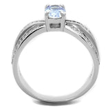 TS265 - Rhodium 925 Sterling Silver Ring with AAA Grade CZ  in Light Amethyst - Alamode