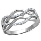 TS266 - Rhodium 925 Sterling Silver Ring with AAA Grade CZ in Clear - Alamode - Flyclothing LLC