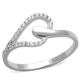 TS269 - Rhodium 925 Sterling Silver Ring with AAA Grade CZ in Clear - Alamode - Flyclothing LLC