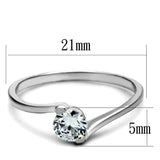 TS272 - Rhodium 925 Sterling Silver Ring with AAA Grade CZ  in Clear - Alamode