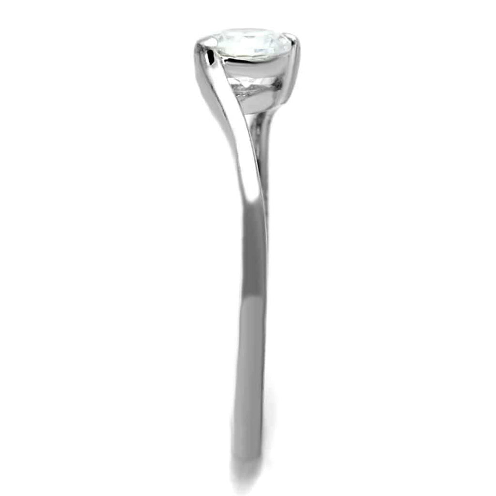 TS272 - Rhodium 925 Sterling Silver Ring with AAA Grade CZ in Clear - Alamode - Flyclothing LLC
