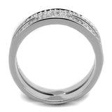 TS273 - Rhodium 925 Sterling Silver Ring with AAA Grade CZ  in Clear