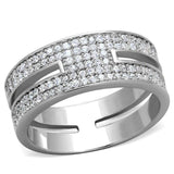 TS273 - Rhodium 925 Sterling Silver Ring with AAA Grade CZ in Clear - Alamode - Flyclothing LLC