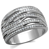 TS274 - Rhodium 925 Sterling Silver Ring with AAA Grade CZ in Clear - Alamode - Flyclothing LLC