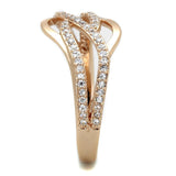 TS276 - Rose Gold 925 Sterling Silver Ring with AAA Grade CZ  in Clear - Alamode