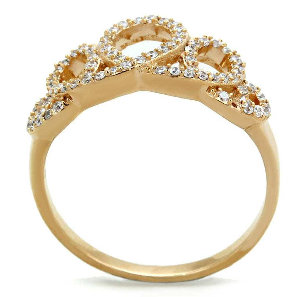 TS279 - Rose Gold 925 Sterling Silver Ring with AAA Grade CZ in Clear - Alamode - Flyclothing LLC