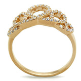 TS279 - Rose Gold 925 Sterling Silver Ring with AAA Grade CZ  in Clear - Alamode