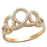 TS279 - Rose Gold 925 Sterling Silver Ring with AAA Grade CZ in Clear - Alamode - Flyclothing LLC