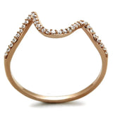TS280 - Rose Gold 925 Sterling Silver Ring with AAA Grade CZ in Clear - Alamode - Flyclothing LLC