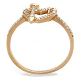 TS281 - Rose Gold 925 Sterling Silver Ring with AAA Grade CZ in Clear - Alamode - Flyclothing LLC