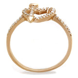 TS281 - Rose Gold 925 Sterling Silver Ring with AAA Grade CZ  in Clear - Alamode