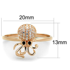 TS282 - Rose Gold 925 Sterling Silver Ring with AAA Grade CZ  in Black Diamond