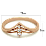 TS283 - Rose Gold 925 Sterling Silver Ring with AAA Grade CZ  in Clear