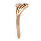 TS283 - Rose Gold 925 Sterling Silver Ring with AAA Grade CZ  in Clear - Alamode