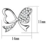 TS288 - Rhodium 925 Sterling Silver Earrings with AAA Grade CZ in Clear - Alamode - Flyclothing LLC