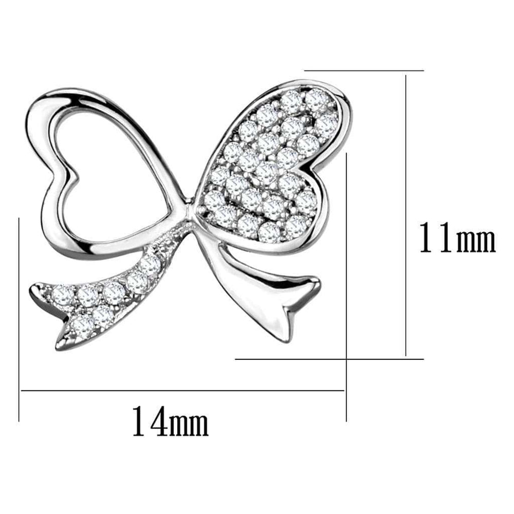 TS288 - Rhodium 925 Sterling Silver Earrings with AAA Grade CZ in Clear - Alamode - Flyclothing LLC