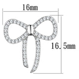 TS289 - Rhodium 925 Sterling Silver Earrings with AAA Grade CZ in Clear - Alamode - Flyclothing LLC