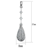 TS292 - Rhodium 925 Sterling Silver Earrings with AAA Grade CZ  in Clear - Alamode