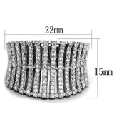 TS302 - Rhodium 925 Sterling Silver Ring with AAA Grade CZ in Clear - Alamode - Flyclothing LLC