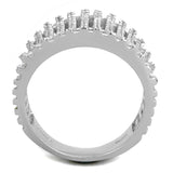 TS302 - Rhodium 925 Sterling Silver Ring with AAA Grade CZ  in Clear - Alamode