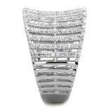 TS302 - Rhodium 925 Sterling Silver Ring with AAA Grade CZ in Clear - Alamode - Flyclothing LLC