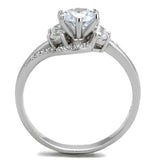 TS305 - Rhodium 925 Sterling Silver Ring with AAA Grade CZ in Clear - Alamode - Flyclothing LLC