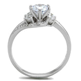 TS305 - Rhodium 925 Sterling Silver Ring with AAA Grade CZ  in Clear - Alamode