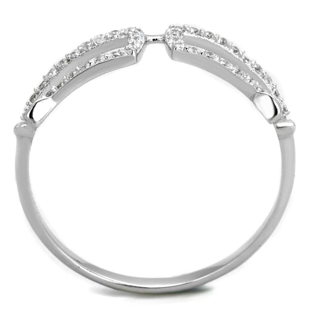 TS306 - Rhodium 925 Sterling Silver Ring with AAA Grade CZ in Clear - Alamode - Flyclothing LLC