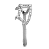 TS306 - Rhodium 925 Sterling Silver Ring with AAA Grade CZ  in Clear - Alamode