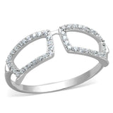 TS306 - Rhodium 925 Sterling Silver Ring with AAA Grade CZ in Clear - Alamode - Flyclothing LLC