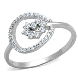 TS307 - Rhodium 925 Sterling Silver Ring with AAA Grade CZ in Clear - Alamode - Flyclothing LLC