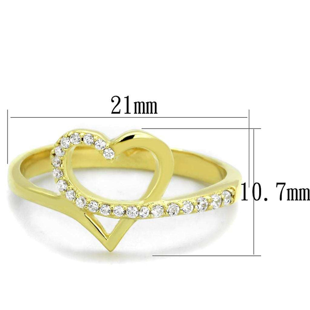 TS308 - Gold 925 Sterling Silver Ring with AAA Grade CZ in Clear - Alamode - Flyclothing LLC