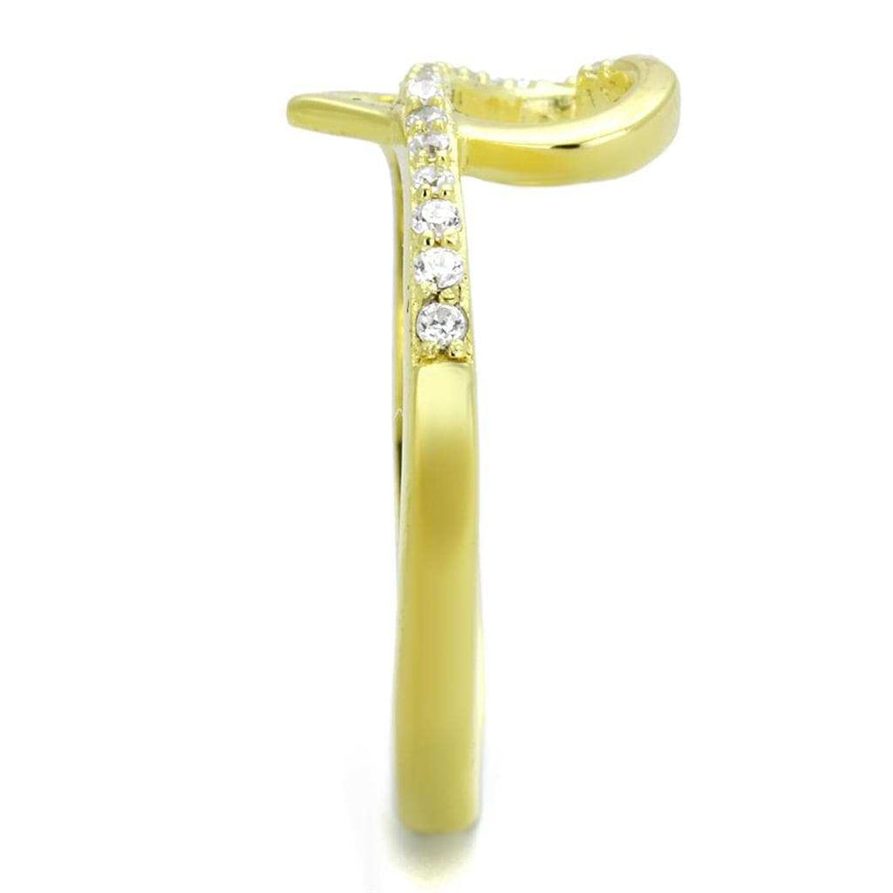 TS308 - Gold 925 Sterling Silver Ring with AAA Grade CZ in Clear - Alamode - Flyclothing LLC