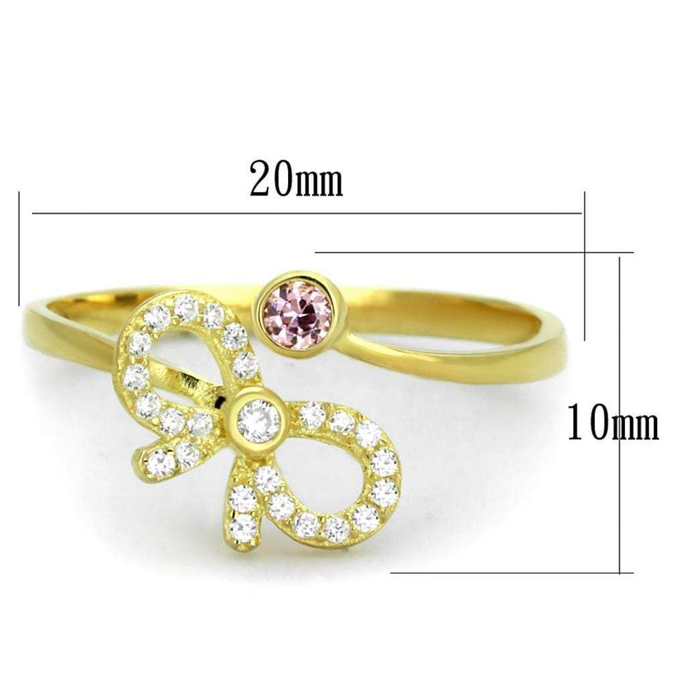 TS309 - Gold 925 Sterling Silver Ring with AAA Grade CZ in Rose - Alamode - Flyclothing LLC
