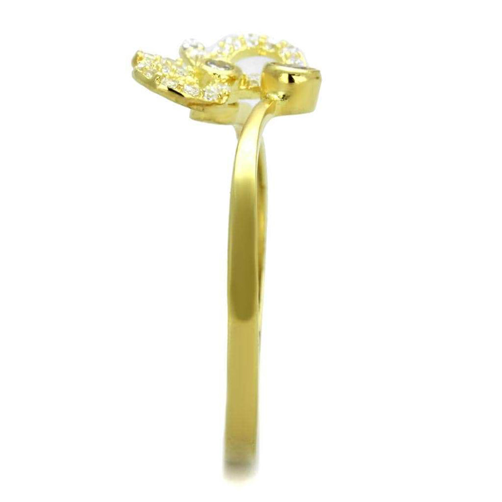 TS309 - Gold 925 Sterling Silver Ring with AAA Grade CZ in Rose - Alamode - Flyclothing LLC