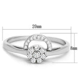 TS310 - Rhodium 925 Sterling Silver Ring with AAA Grade CZ in Clear - Alamode - Flyclothing LLC