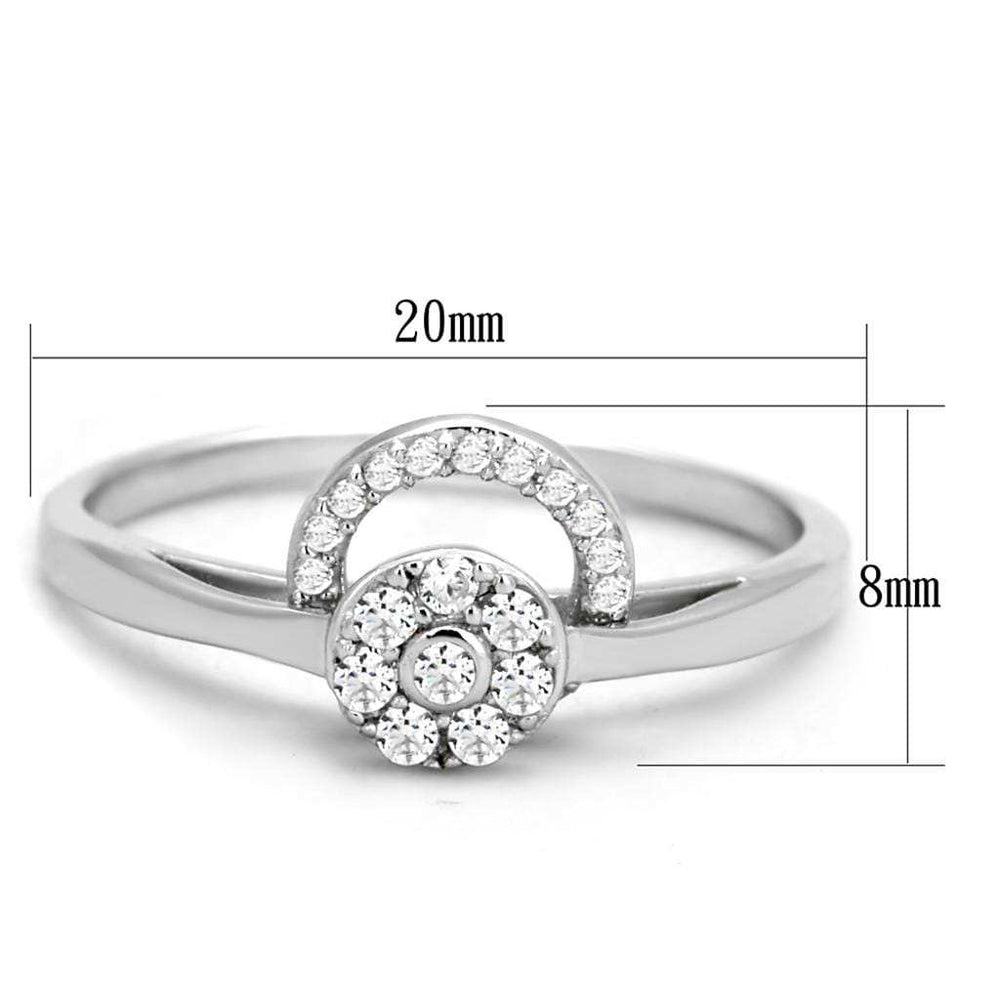 TS310 - Rhodium 925 Sterling Silver Ring with AAA Grade CZ in Clear - Alamode - Flyclothing LLC