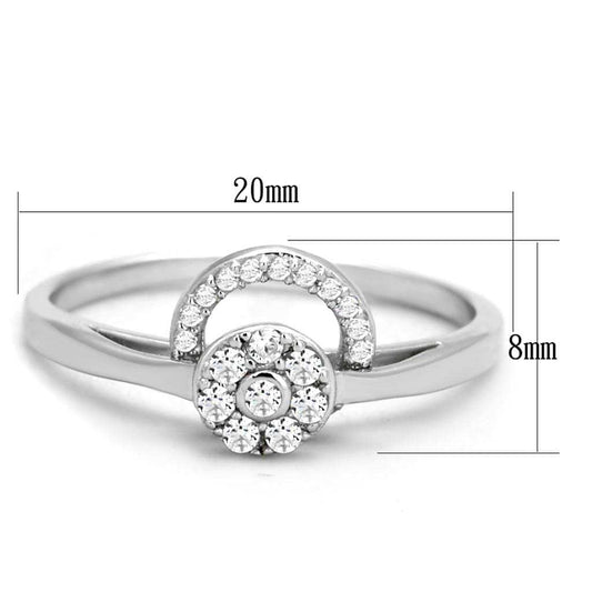 TS310 - Rhodium 925 Sterling Silver Ring with AAA Grade CZ in Clear - Alamode - Flyclothing LLC