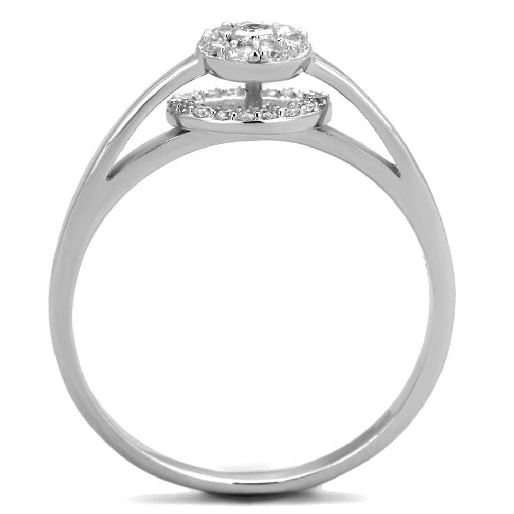 TS310 - Rhodium 925 Sterling Silver Ring with AAA Grade CZ in Clear - Alamode - Flyclothing LLC