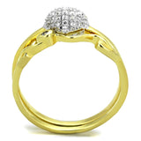 TS311 - Gold+Rhodium 925 Sterling Silver Ring with AAA Grade CZ  in Clear - Alamode