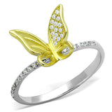 TS312 - Reverse Two-Tone 925 Sterling Silver Ring with AAA Grade CZ in Clear - Alamode - Flyclothing LLC